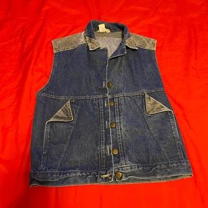 Vintage Chic By h.I.s. Denim Vest Size M 100% cotton Made in USA